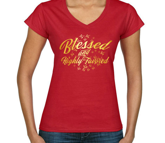 The Blessed & Highly Favored Women's V-neck